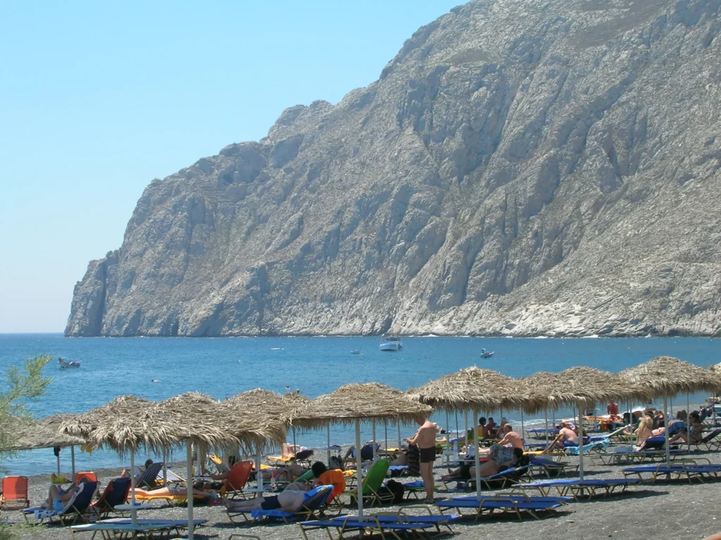 plage kamari visiter santorin 3 4 5 jours